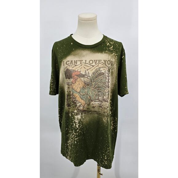 Vintage-Inspired Bleach Dyed Graphic Tee - Picture 1 of 5